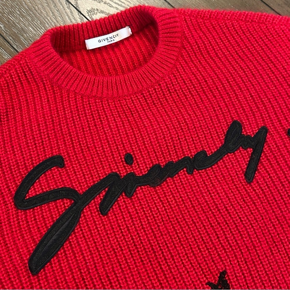 Givenchy Sweater Alpaca Blend with Black Lace Detailing Size XS